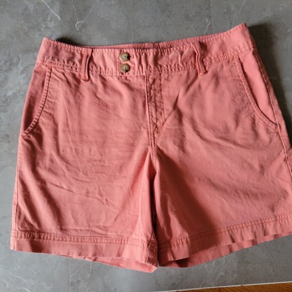 Eddie Bauer Pants - Eddie Bauer Shorts Womens 8 Terra Cotta High Rise Pockets Classic Chino